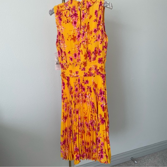 Nanette Lepore High Neck Gold Floral Midi Dress Size 8 NWT - Picture 4 of 7